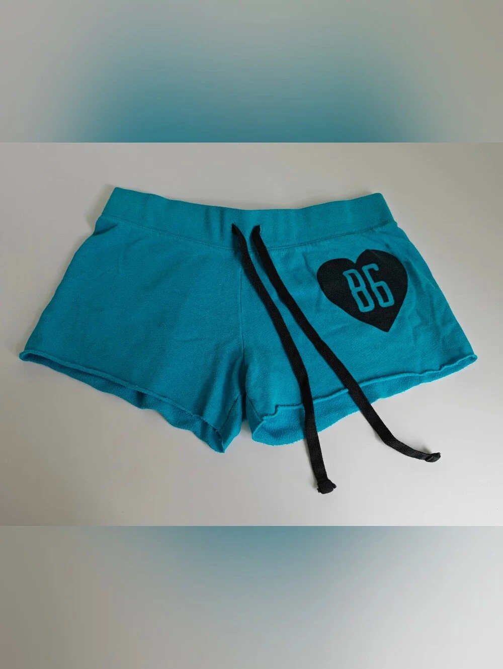 Victoria's Secret vibrant aqua blue sweatshorts by PINK Logo Vtg Y2K Size S